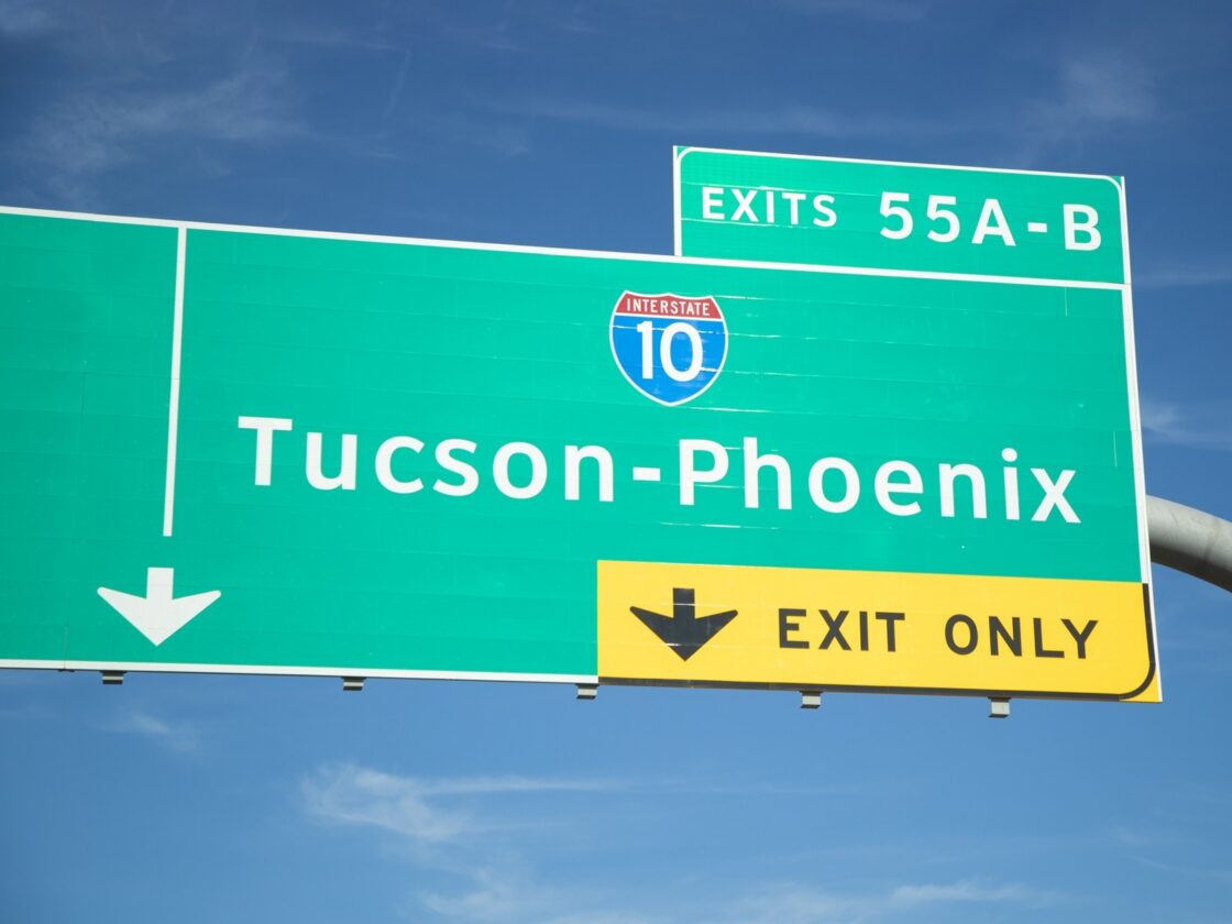 I-10 sign stock photo