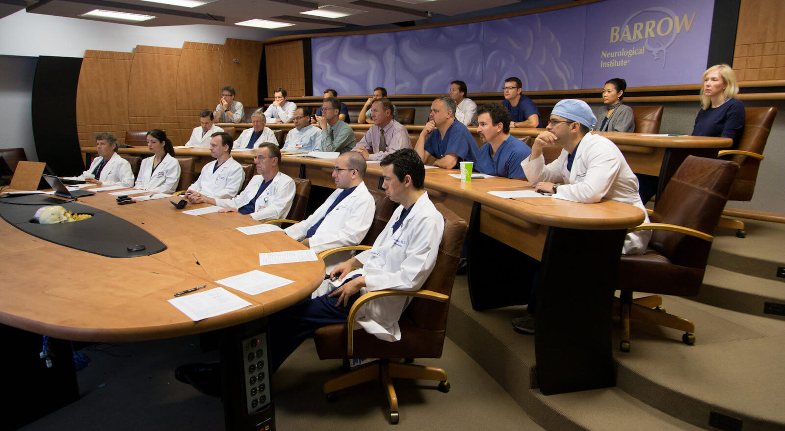 Tumor board in the barrow telepresence room