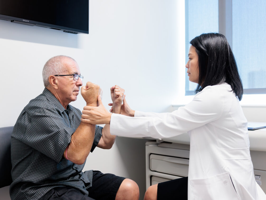 neuro-oncologist yoshie umemura counsels a brain tumor patient