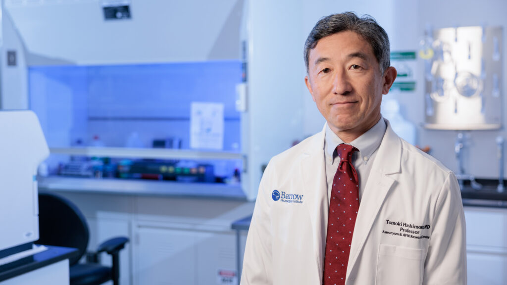 Portrait of Dr Hashimoto in his Lab at the Barrow Neurological Institute.