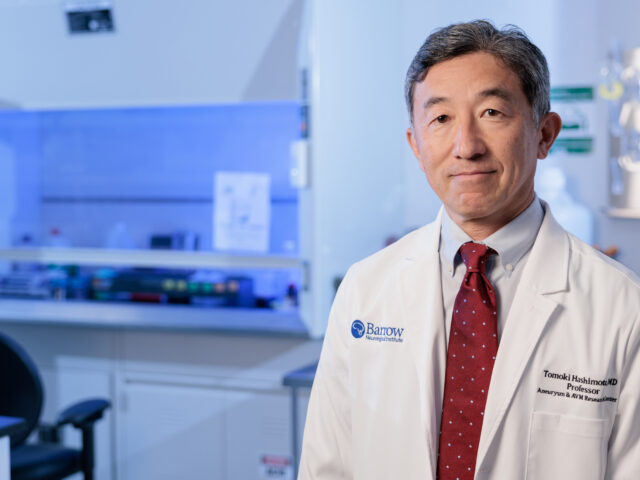 Portrait of Dr Hashimoto in his Lab at the Barrow Neurological Institute.
