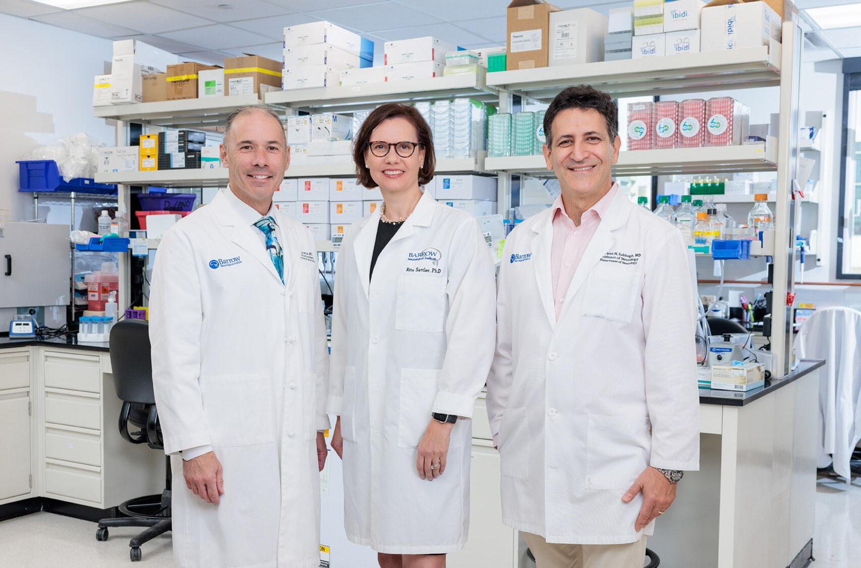 doctors racette, sattler, and sabbagh in a barrow laboratory