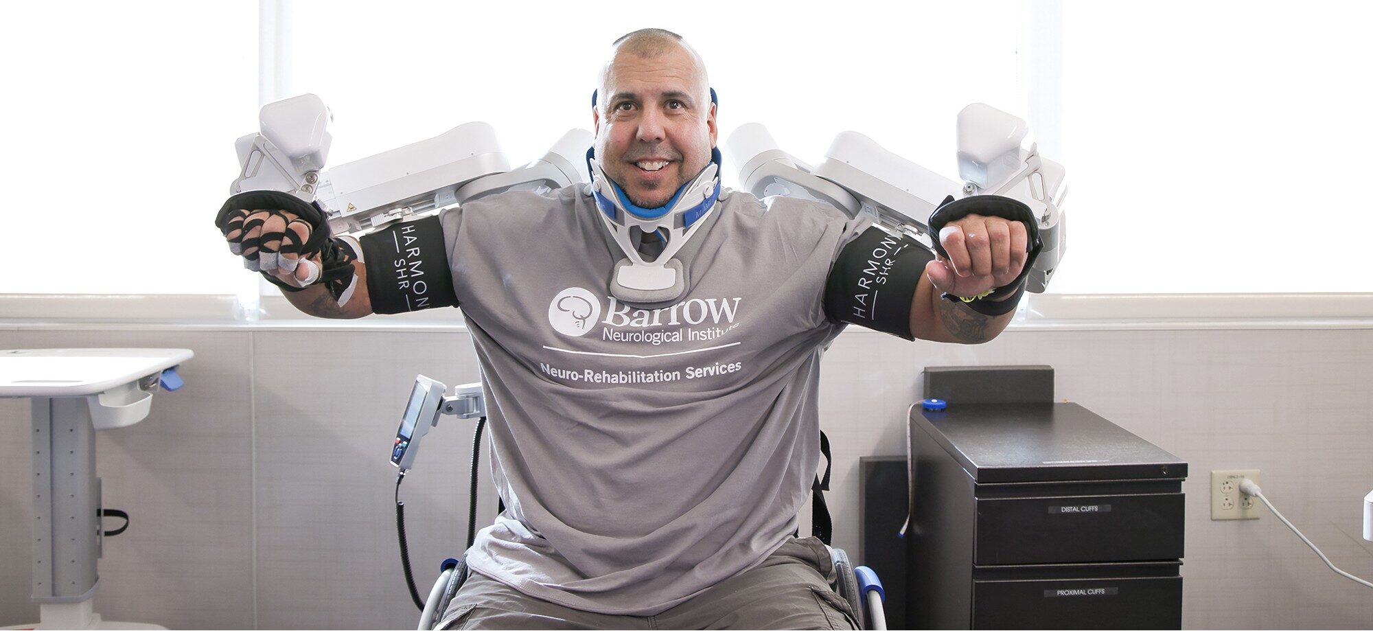 Barrow Neuro-Rehab patient using Harmony SHR technology.