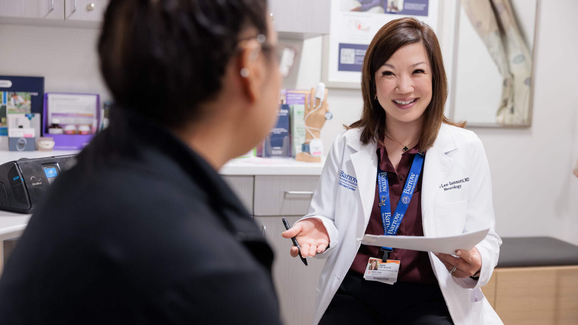 Dr. Lee-Iannotti with a patient