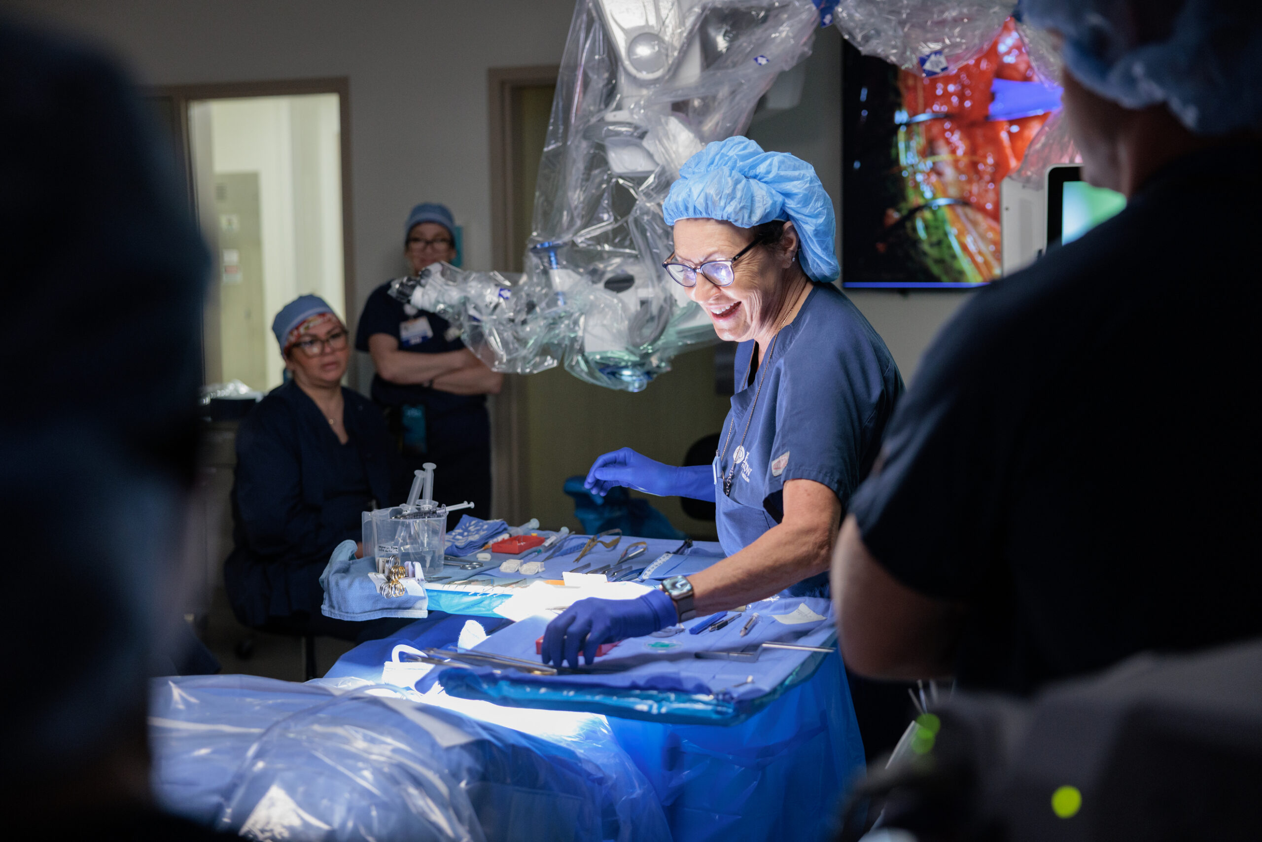 Carol Blazier teaches other nurses during a scrub nurse boot camp
