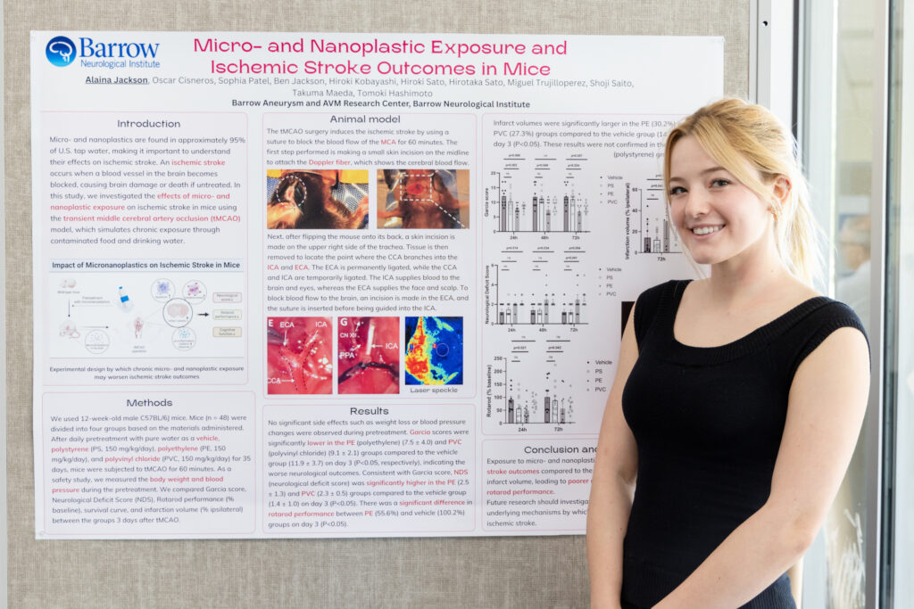 Student presenting poster at High School Internship Symposium