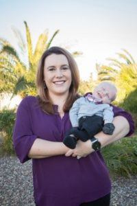 Barrow patient Ashley Skeeters with her new baby