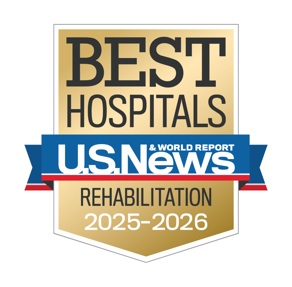 U.S. News and World Report best hospitals for rehabilitation badge 2025-2026 badge. click to see full list.