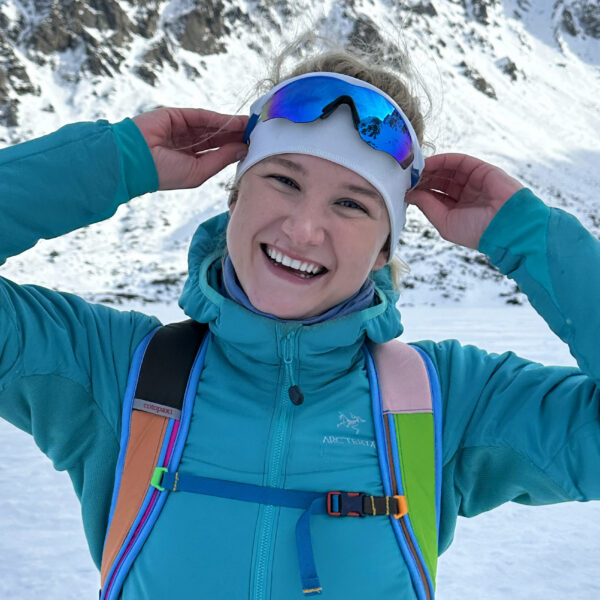 Barrow scoliosis patient Alexandra Wikiera smiles for the camera as she hikes in the snow