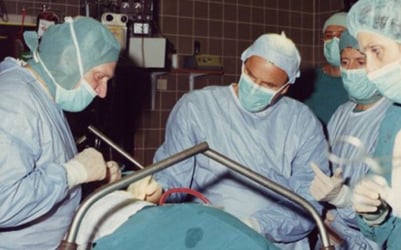 Dr. Robert Spetzler during surgery at Barrow