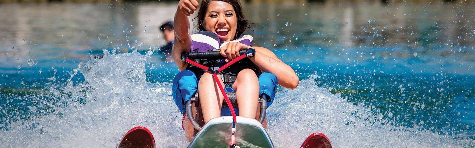 Woman waterskiing