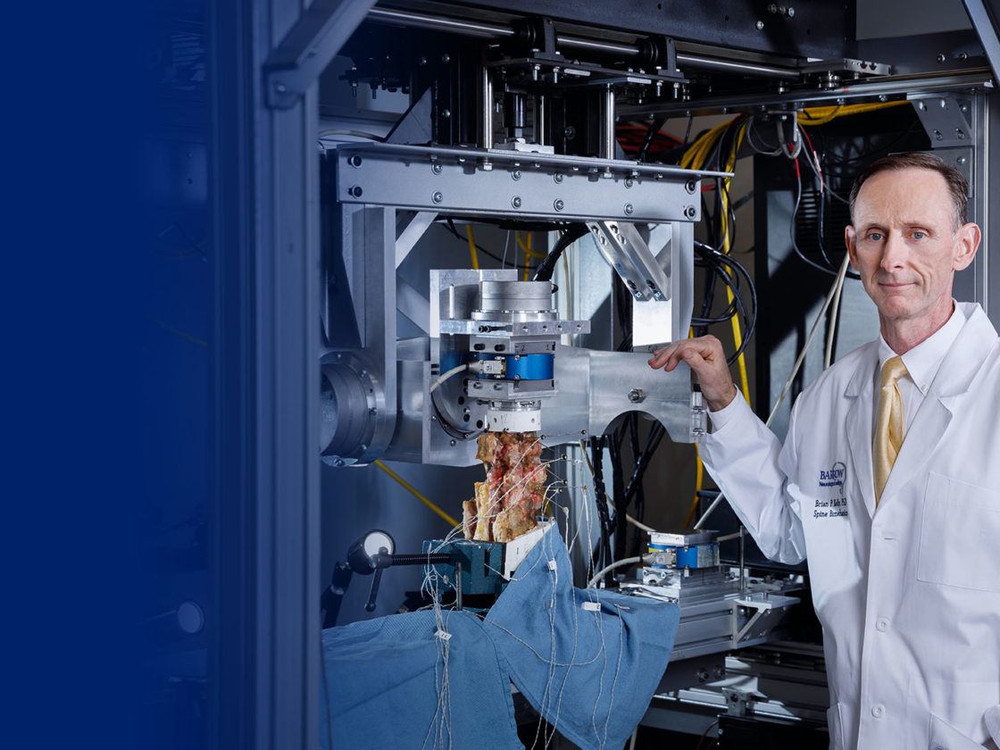 brian kelly in the spinal biomechanics laboratory