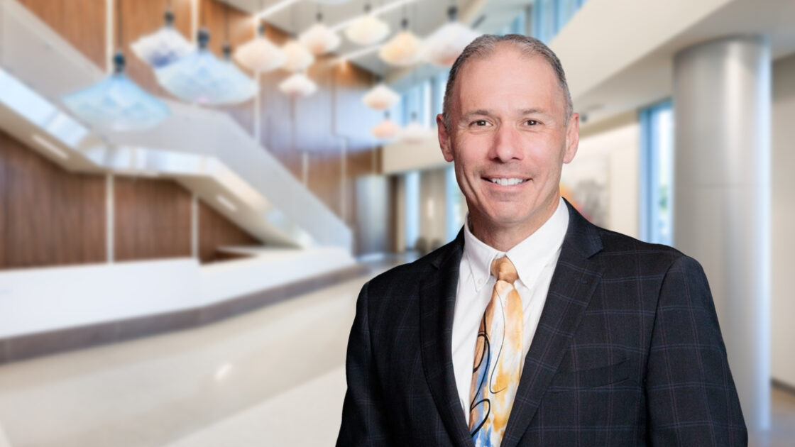 neurologist brad racette in the neuroplex atrium at barrow neurological institute