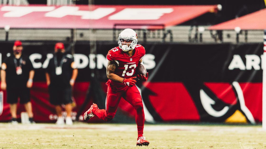 Arizona Cardinals wide receiver Christian Kirk running on the field