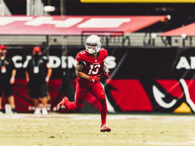 Arizona Cardinals wide receiver Christian Kirk running on the field