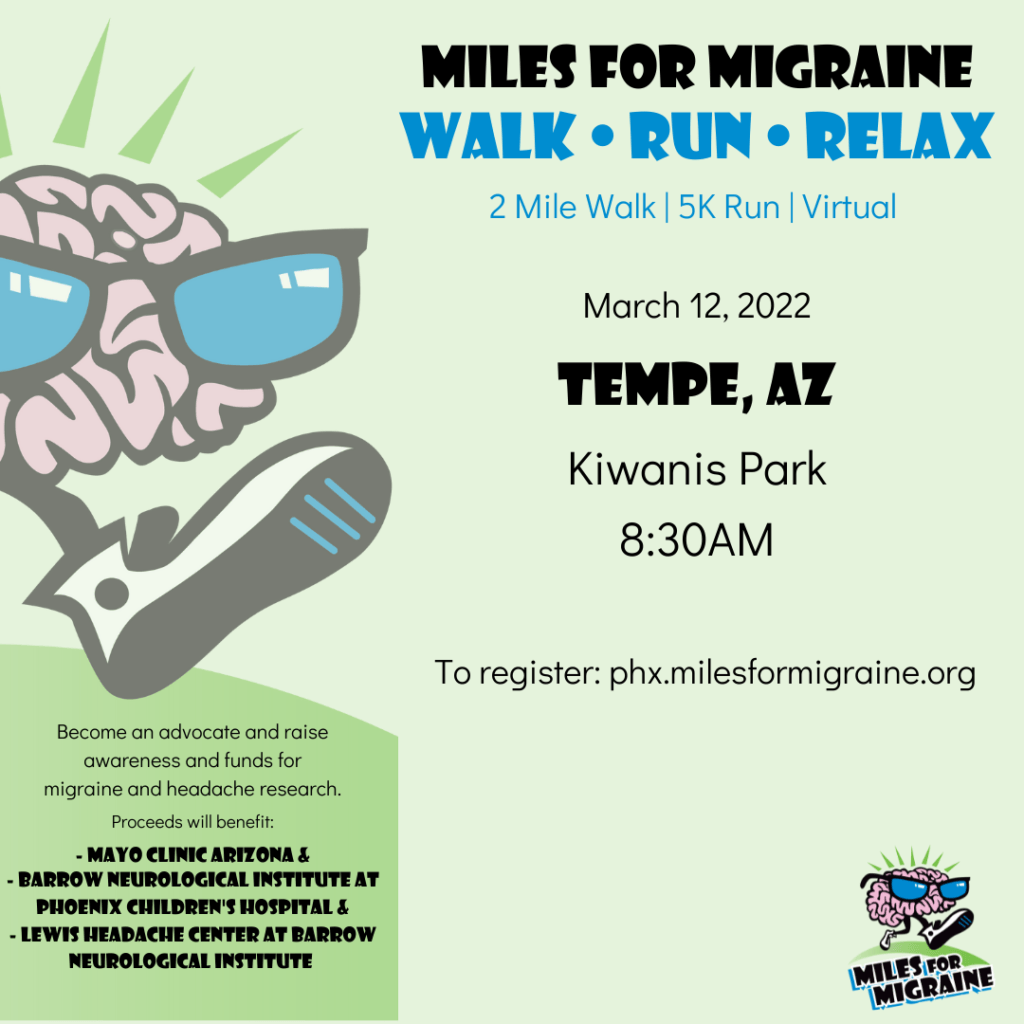 Poster advertising Miles for Migraine walk