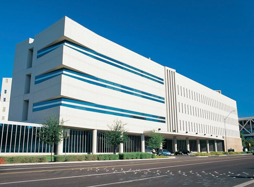 A photo of the exterior of the Marian H. Rochelle Neuroscience Research Center