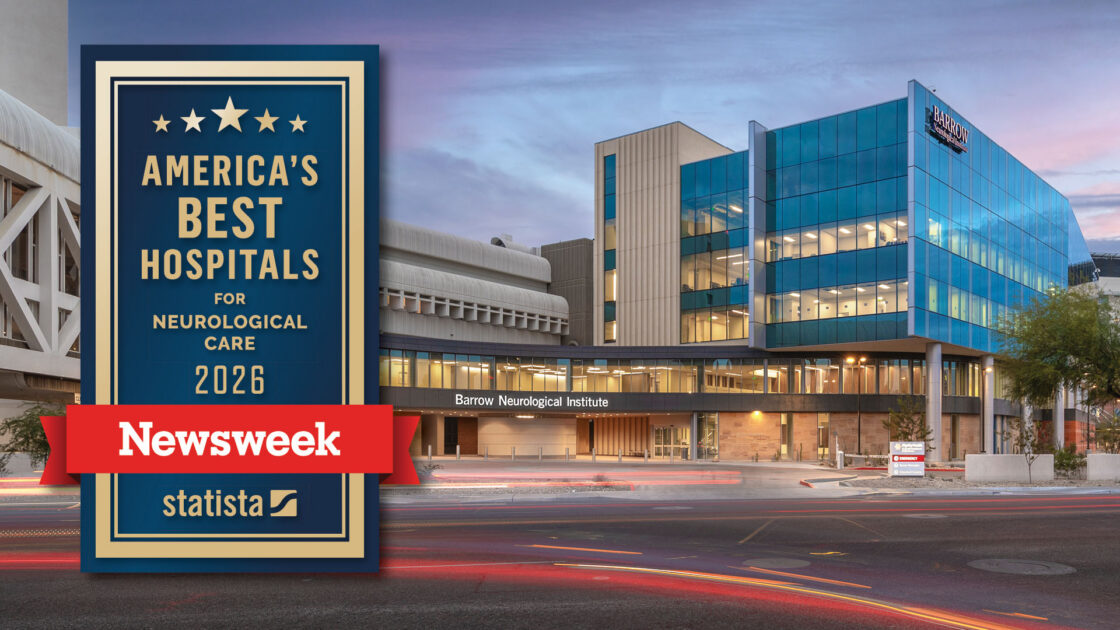 Photo of Neuroplex. overlaid with Newsweek "America's Best Hospitals for Neurological Care 2026" badge.