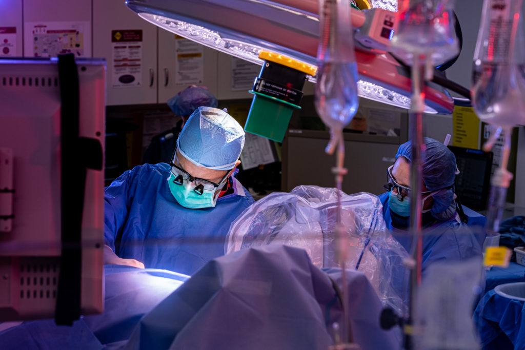 Dr. Randall Porter operating in the OR
