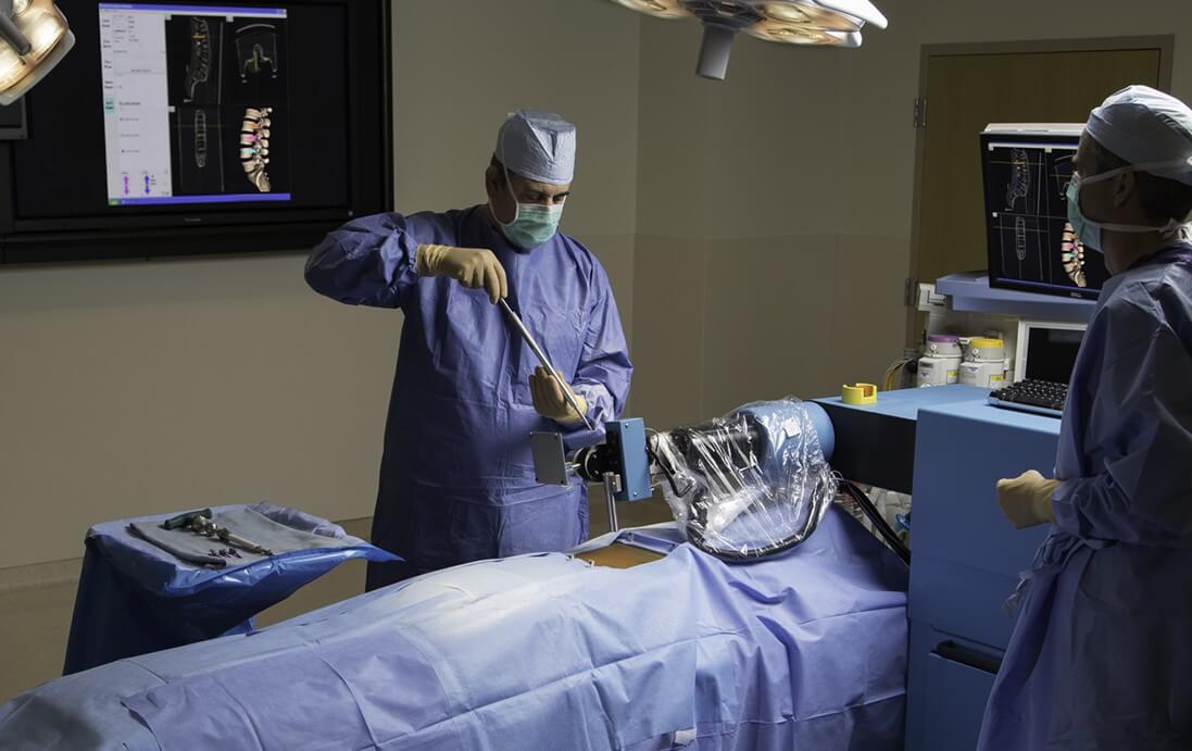 Doctor performing a robotic surgery