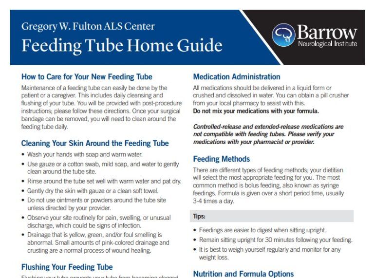 Feeding Tube Home Guide Barrow Neurological Institute