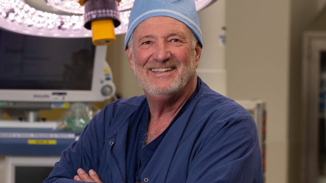 Dr. Steven Shedd in a Barrow operating room