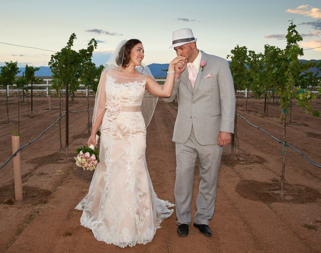 nate tomlin and his wife on their wedding day