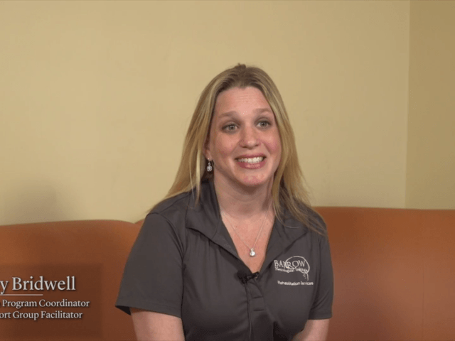 Ashley Bridwell facilitates the Stroke Support Group