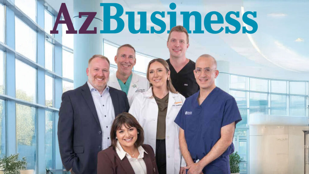 Cover of Az Business magazine, which features a group photo including Dr. Nader Sanai