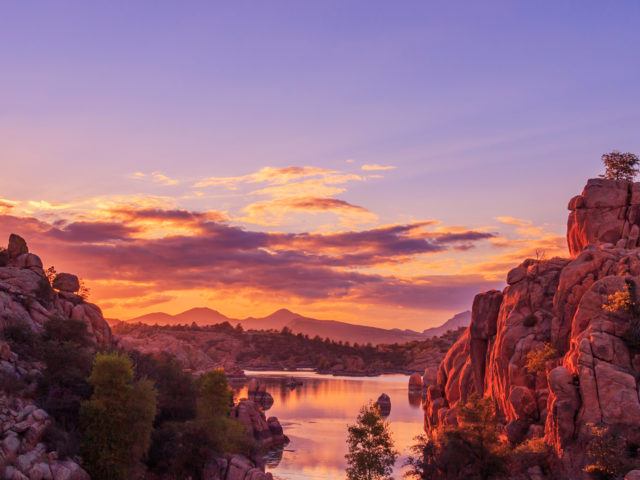 Sunset at Watson Lake Prescott Arizona