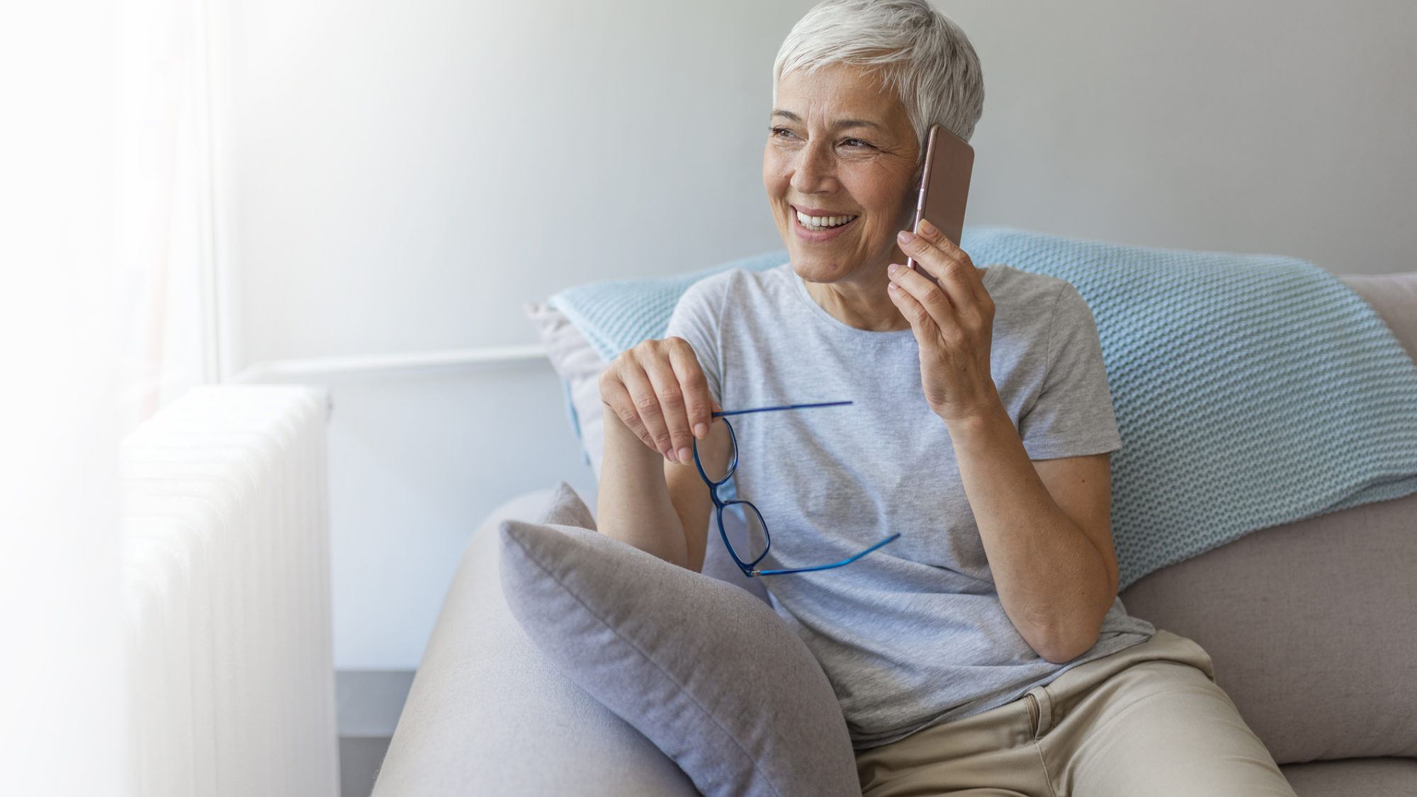 senior woman talking on cellphone