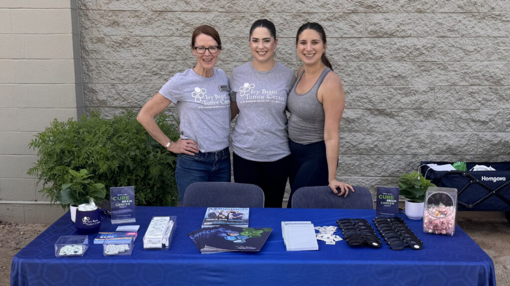 Ivy Brain Tumor Center staff at a table at the SSBTR Cure-a-Thon