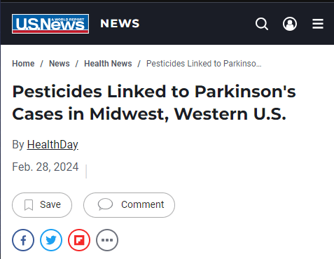 click to read about parkinsons cases linked to pesticide use in midwest and western united states