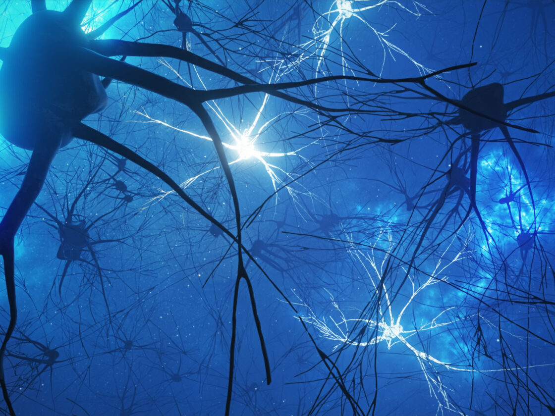 illustration of neurons firing in the brain.