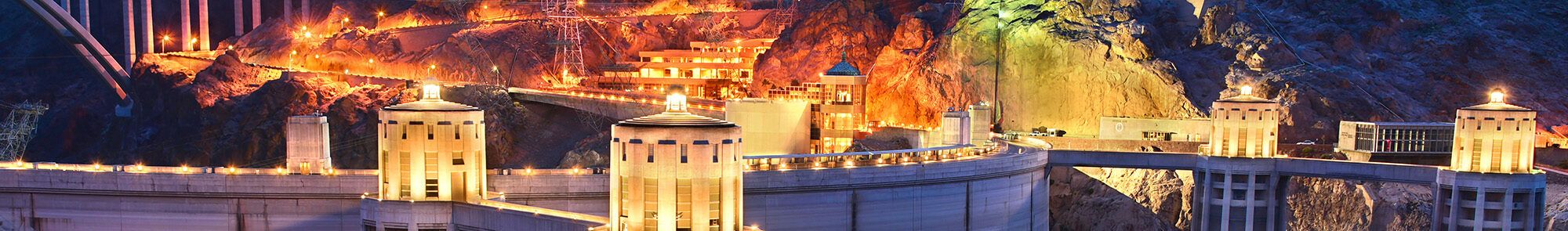 hoover dam at night banner