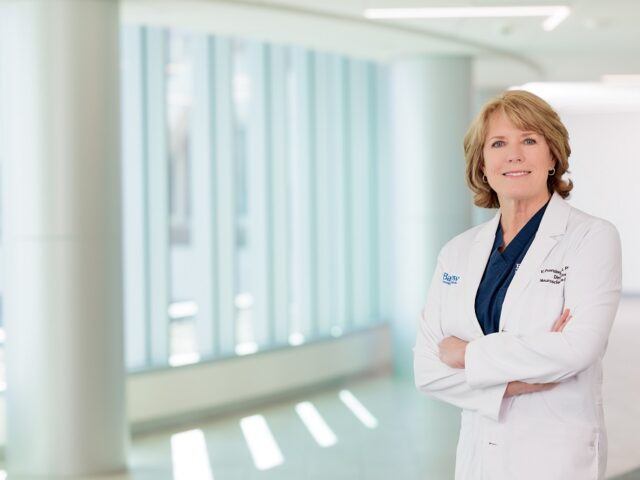 neuroscience nurse virginia prendergast in the neuroplex lobby